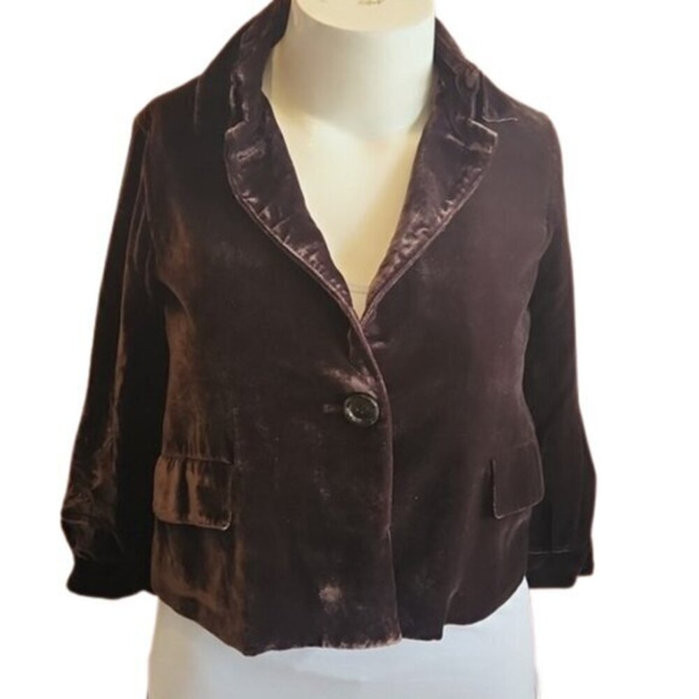 [Michael Kors] Brown 2 Button Down Top - Size S